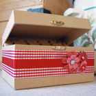 Red satin Customized Printed Ribbons on Recipe Box