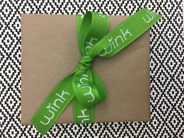 Green Printed Grosgrain Ribbon - 7/8"