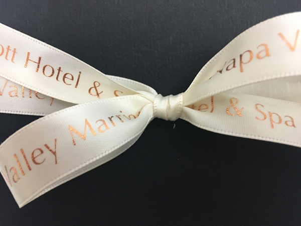 Custom Printing on Double Faced Satin Ribbon - Printed Brown Ribbon